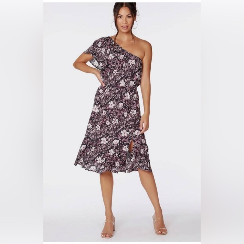 bobiBLACK one shoulder floral dress NWT